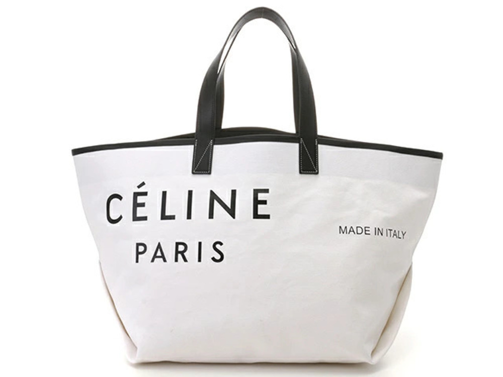 Celine Bag Tote Canvas Calfskin